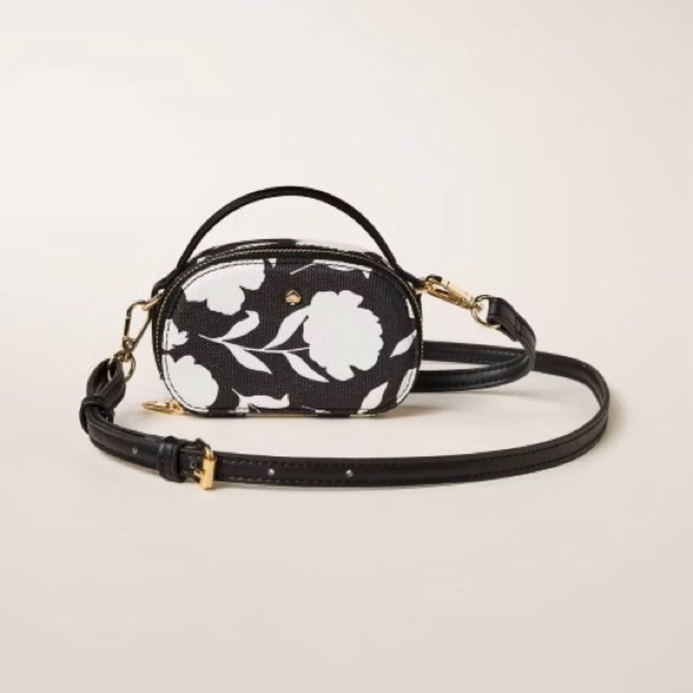 Polybagged Kate Spade x Target Classic Rose Mini Crossbody Bag, Black/White, NWT
